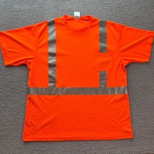 ULINE High Visibility Orange Class 2 Safety T Shirt 3XL ANSI Certified Work